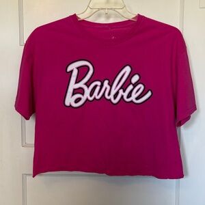 Barbie Graphic Crop Tee - Fuchsia Pink Size L
